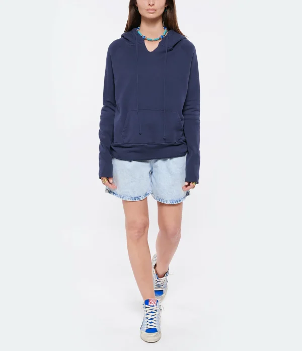 NILI LOTAN Sweatshirt Hoodie Janie Coton Bleu Marine Meilleur Prix 4