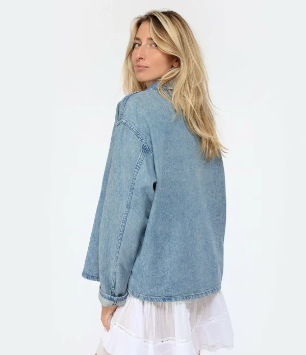 NILI LOTAN Blouse Harper Denim Bleu Délavé Retour gratuit en magasin. 5