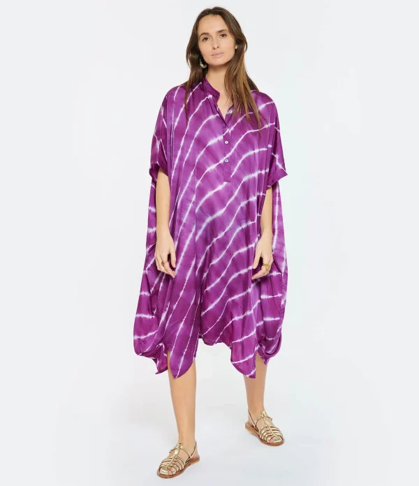 dernière tendance NOUS Robe Kaftan Sam Rayures Violet 4