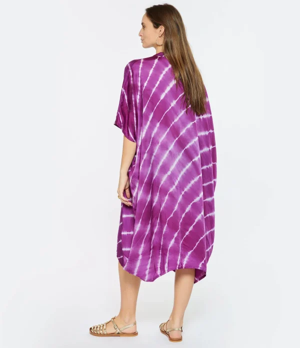 dernière tendance NOUS Robe Kaftan Sam Rayures Violet 6