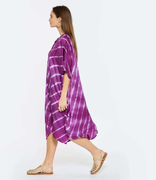 dernière tendance NOUS Robe Kaftan Sam Rayures Violet 5