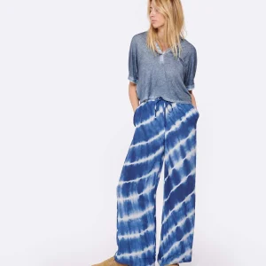 NOUS Pantalon Molly Soie Rayures Bleu Marine Couleurs variées 11