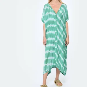 NOUS Kaftan Palma Diagonal Rayures Vert De Qualité 10