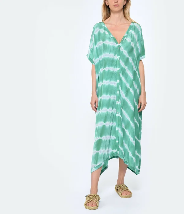 NOUS Kaftan Palma Diagonal Rayures Vert De Qualité 4