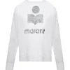 le grand escompte MARANT ÉTOILE Tee-shirt Klowia Lin Blanc Argenté 16