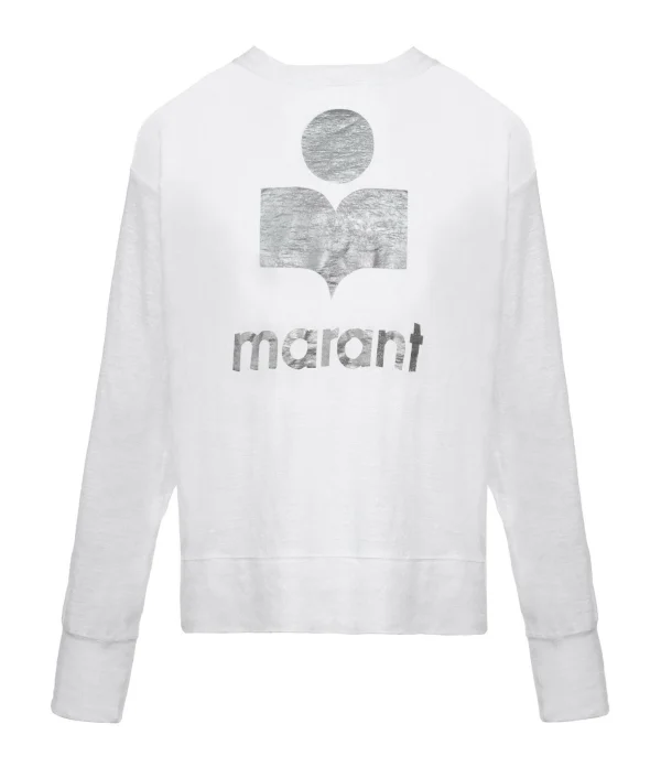 le grand escompte MARANT ÉTOILE Tee-shirt Klowia Lin Blanc Argenté 1