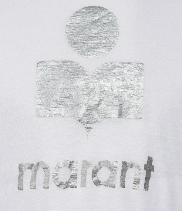 le grand escompte MARANT ÉTOILE Tee-shirt Klowia Lin Blanc Argenté 3