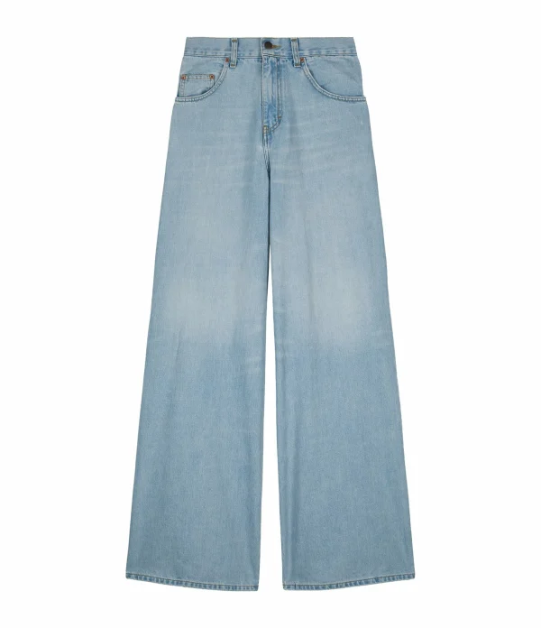 MARGAUX LONNBERG Pantalon Parker Denim Coton Bleu Clair se précipiter pour acheter 1