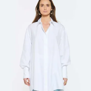 grande marque pas cher PATOU Robe Chemise Courte Coton Blanc Perle 18