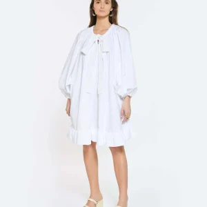 PATOU Robe Froufrou Coton Blanc prix le plus bas 14