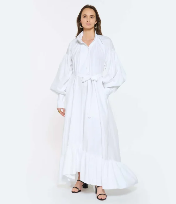 Satisfait ou Remboursé PATOU Robe Longue Painter Coton Blanc 6