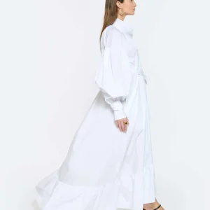 Satisfait ou Remboursé PATOU Robe Longue Painter Coton Blanc 19