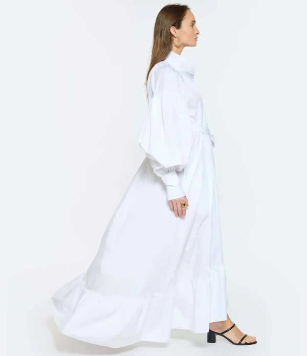 Satisfait ou Remboursé PATOU Robe Longue Painter Coton Blanc 7