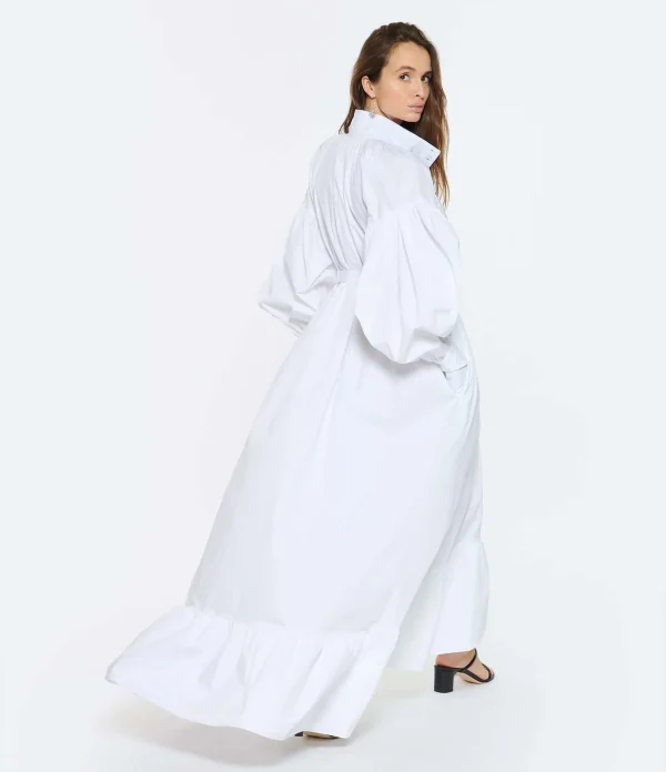 Satisfait ou Remboursé PATOU Robe Longue Painter Coton Blanc 8