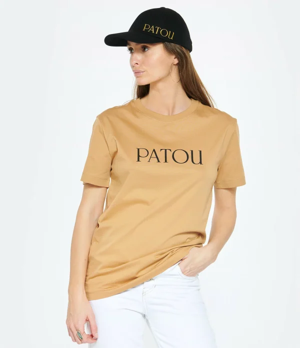 mode Tee-shirt Essential Patou Coton Marron Chestnut 4