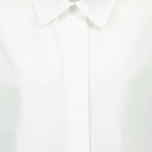 grande marque pas cher PATOU Robe Chemise Courte Coton Blanc Perle 10