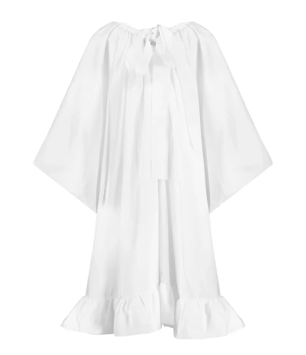 PATOU Robe Froufrou Coton Blanc prix le plus bas 1