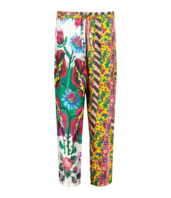 belle PIERRE-LOUIS MASCIA Pantalon Aloe Soie Imprimé Floral Multicolore 1