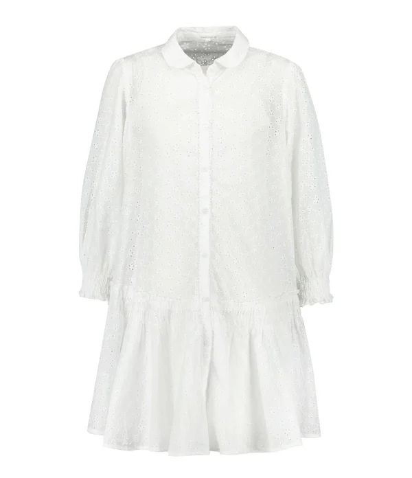 REMISE Poupette St Barth Robe Courte Tesorino Coton Brodé Blanc 1