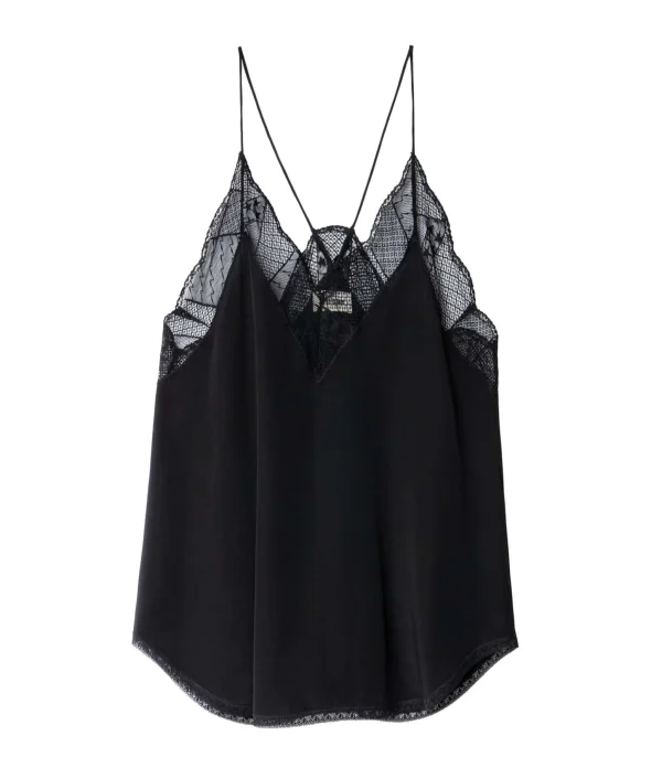 Zadig & Voltaire Top Caraco Christy Soie Noir boutique paris 1