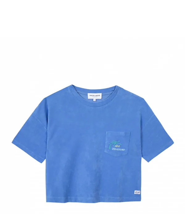 boutique paris Maison Labiche Tee-shirt Tolain Club Vacances Coton Bleu Ciel 1