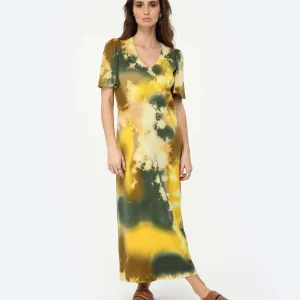 RAQUEL ALLEGRA Robe Longue New Flutter Jaune mode pas cher 10