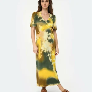 RAQUEL ALLEGRA Robe Longue New Flutter Jaune marque moins cher 10