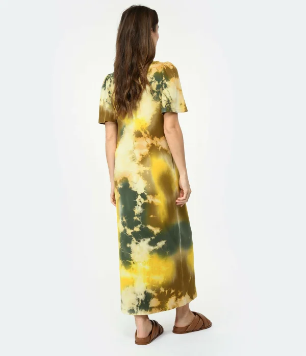 RAQUEL ALLEGRA Robe Longue New Flutter Jaune marque moins cher 5