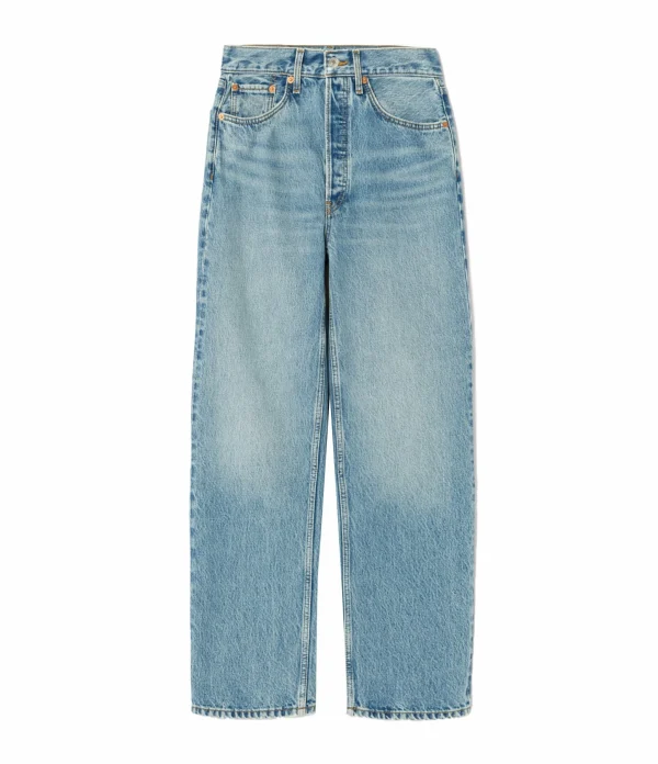 RE/DONE Jean 90s Crop Low Slung Denim Bleu Large choix en ligne 1