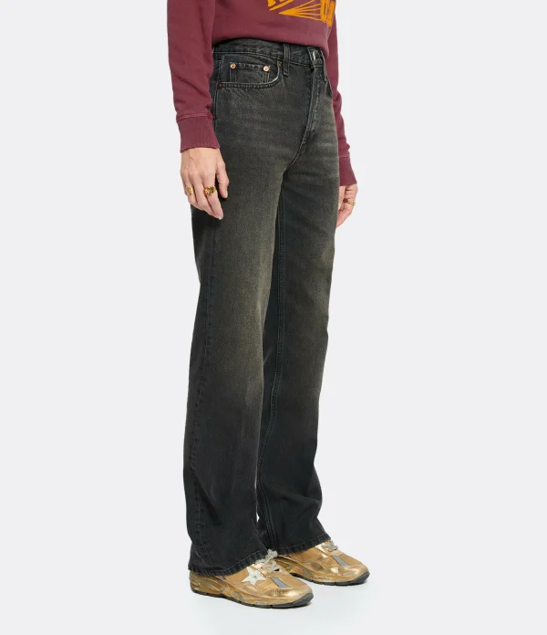 Acheter RE/DONE Jean 70s Bootcut Denim Broken In Black 5