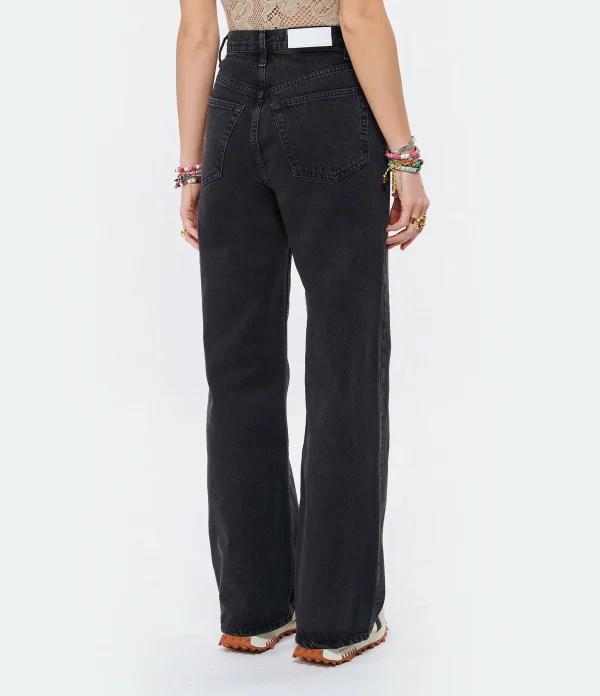 site officiel RE/DONE Jean 70s Ultra High Rise Wide Leg Denim Noir 6