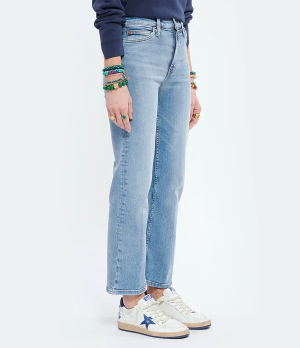 RE/DONE Jean 70s Crop Boot Denim Bleu Délavé outlet soldes 5