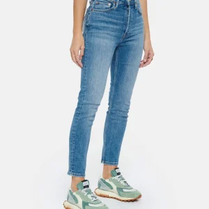 RE/DONE Jean 90s High Rise Ankle Crop Denim Bleu en promotion 14