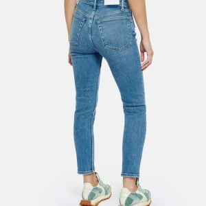 RE/DONE Jean 90s High Rise Ankle Crop Denim Bleu en promotion 16