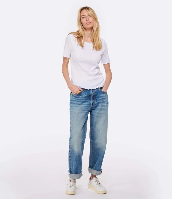 RE/DONE Jean 90S Low Slung Coton Bleu Vintage Pearl Authenticité garantie 4