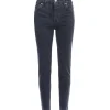 RE/DONE Jean 90s High Rise Ankle Crop Denim Noir à prix promos 16