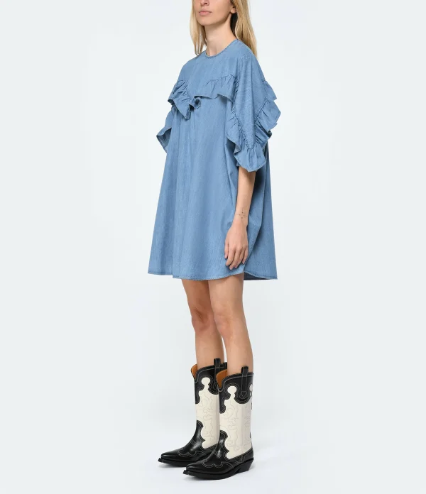 mode Roseanna Robe Coton Bleu 4