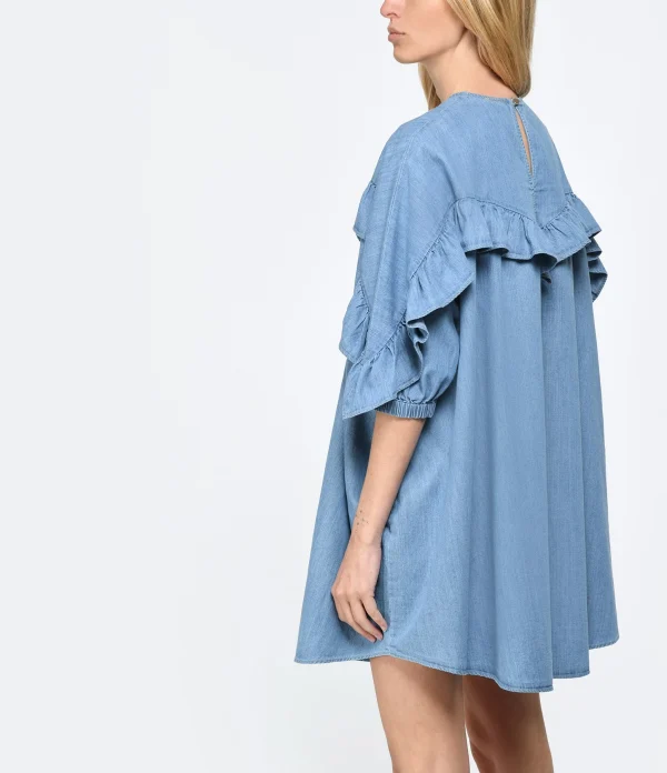 mode Roseanna Robe Coton Bleu 5