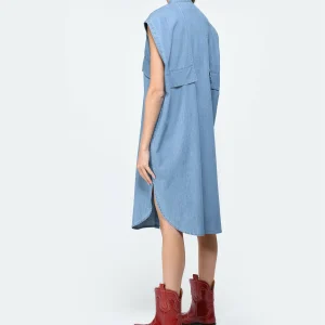 fashion pas cher Roseanna Robe Coton Bleu 12