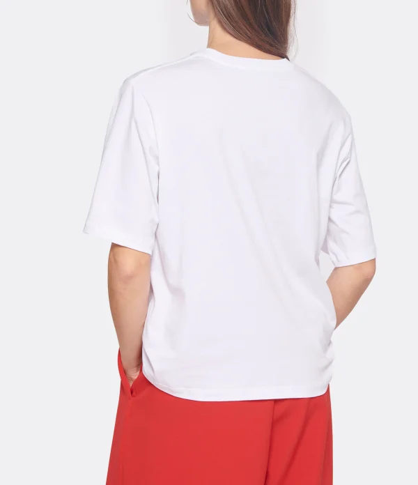 magasins pas chers ROTATE Tee-shirt Lips Coton Blanc, Capsule Sunday 5