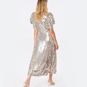 marque pas cher ROTATE Robe Sierina Sequin Argenté 15