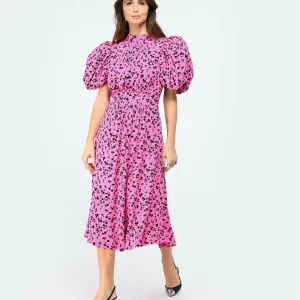 ROTATE Robe Bouffante Jacquard Rose Livraison rapide 10