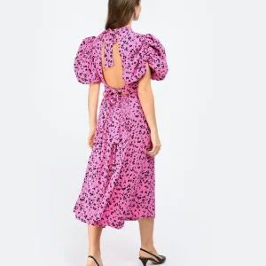 ROTATE Robe Bouffante Jacquard Rose Livraison rapide 12