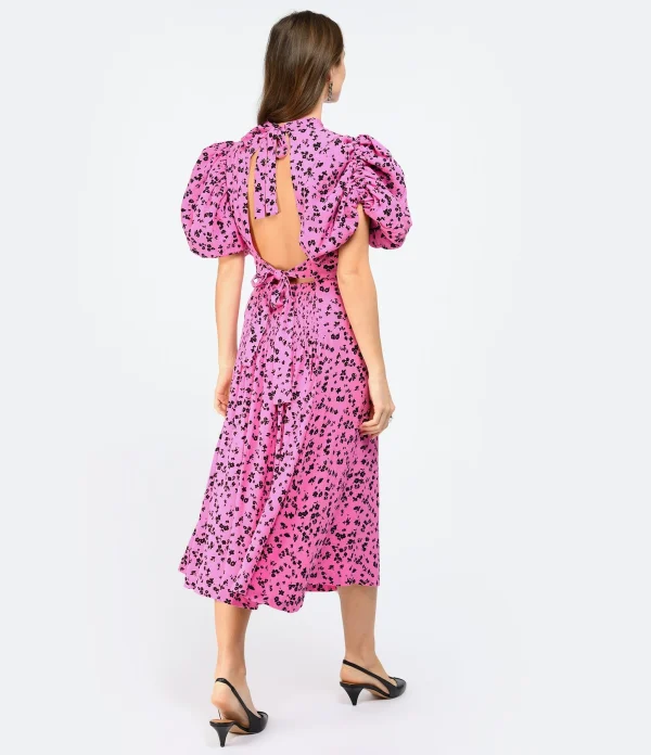 ROTATE Robe Bouffante Jacquard Rose Livraison rapide 5