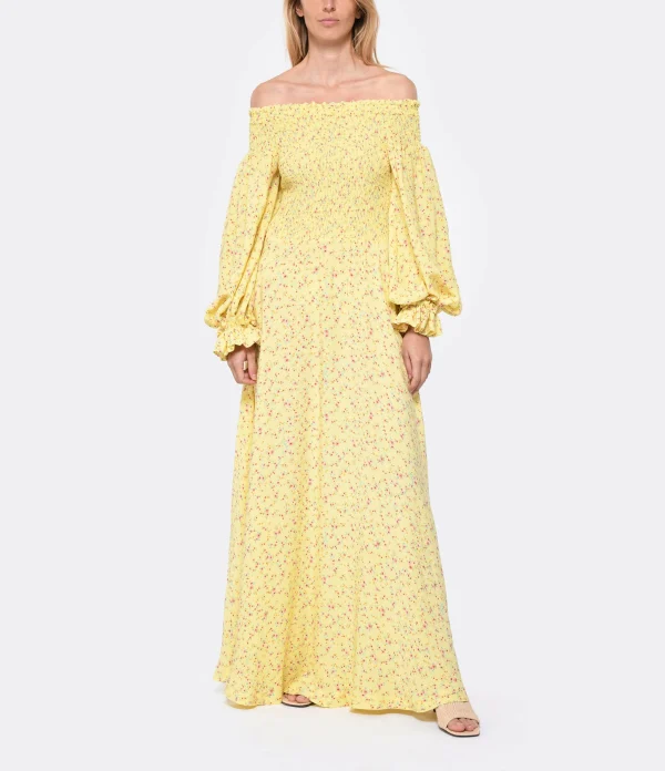 Retour gratuit en magasin. ROTATE Robe Fluide Jacquard Jaune 3