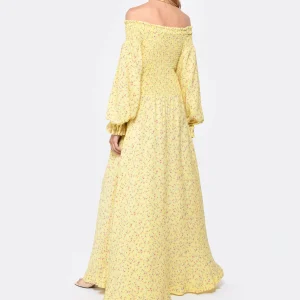 Retour gratuit en magasin. ROTATE Robe Fluide Jacquard Jaune 9