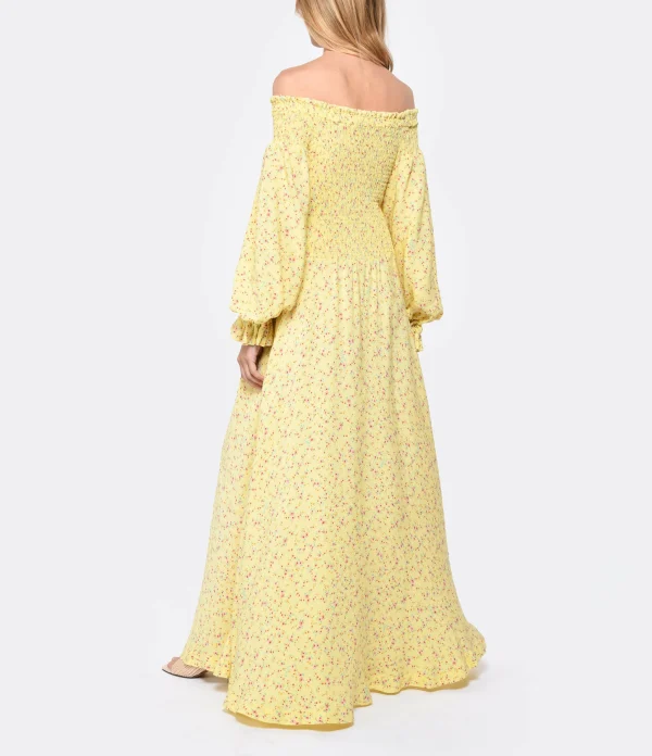 Retour gratuit en magasin. ROTATE Robe Fluide Jacquard Jaune 4