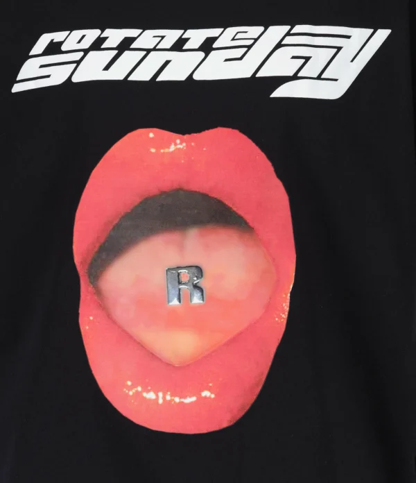 ROTATE Tee-shirt Lips Coton Noir, Capsule Sunday Paiement sécurisé 3