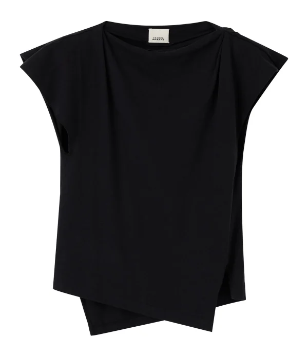 Isabel Marant Tee-shirt Sebani Coton Noir grossiste en ligne 1