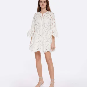 SELF PORTRAIT Robe Mini Dentelle Blanc marque moins cher 10